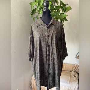 Marc Edward’s Men’s XL Black/ Olive Shirt Short Sleeve Button Down